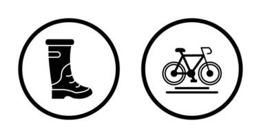 Regen Stiefel und Radfahren Symbol vektor