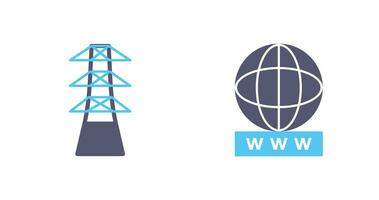 Turm und Welt breit Netz Symbol vektor