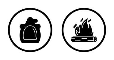 Kantine und Lagerfeuer Symbol vektor