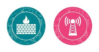 Firewall und Turm Symbol vektor