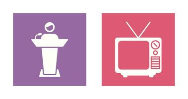 gewählt Kandidat und Fernsehen Symbol vektor