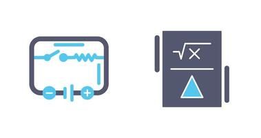 elektrisk krets och formel ikon vektor