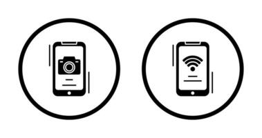 Kamera und W-lan Signal Symbol vektor