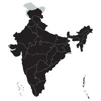 Karte von Indien administrative Regionen. Indien Karte vektor