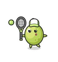 Zeichentrickfigur von Olive als Tennisspieler vektor