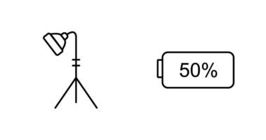 ljus stå och halv batteri ikon vektor