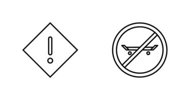 varning och Nej skridskoåkning ikon vektor