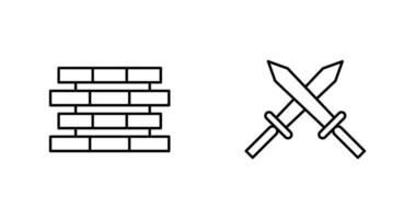 Ziegel und Schwert Symbol vektor