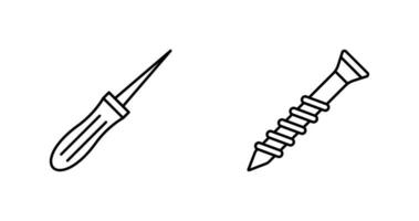 Ahle und Schraube Symbol vektor