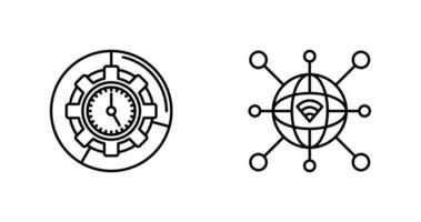 Zeit Verwaltung und Internet Symbol vektor
