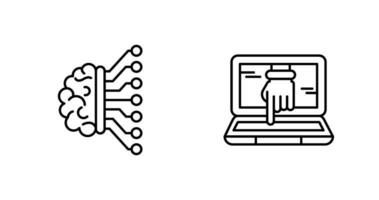 Maschine Lernen und hacken Symbol vektor