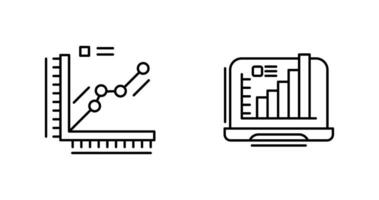 Graf och bärbar dator ikon vektor