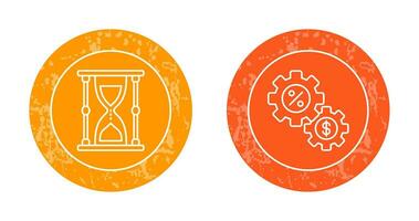 Sanduhr und Kuchen Diagramm Symbol vektor