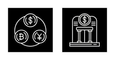 valuta utbyta och Bank ikon vektor