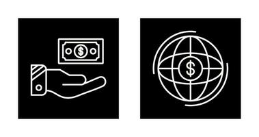 Geld und Globus Symbol vektor