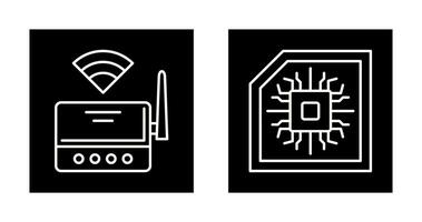 W-lan Router und Chip Symbol vektor