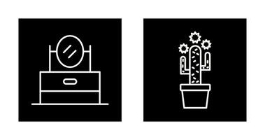 Nichtigkeit Spiegel und Kaktus Symbol vektor