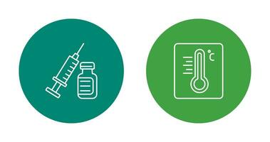 Spritze und Thermometer Symbol vektor