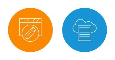 Blatt und USB Blitz Fahrt Symbol vektor