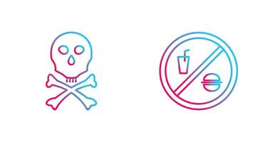 Tod Zeichen und Nein Lebensmittel oder trinken Symbol vektor