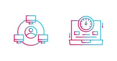 Netzwerk und Tachometer Symbol vektor