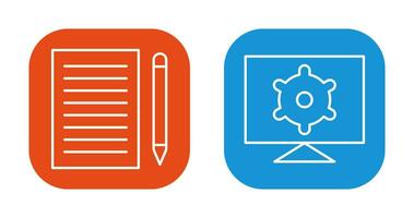 skriva respons och dator inställningar ikon vektor