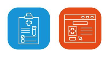 medizinisch Bericht und Browser Symbol vektor