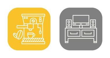 Kaffee Maschine und Fernsehen Symbol vektor