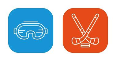 Goggle und Eis Eishockey Symbol vektor