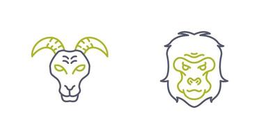 Ziege und Gorilla Symbol vektor