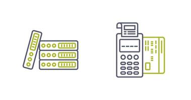 bindemedel och pos terminal ikon vektor