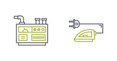 generator och järn ikon vektor