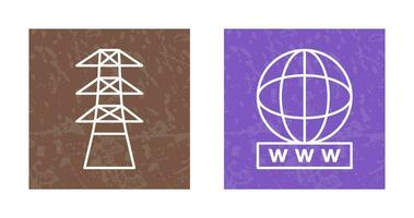 Turm und Welt breit Netz Symbol vektor