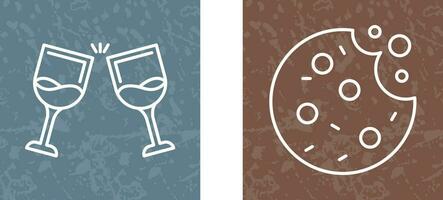 Wein und Plätzchen Symbol vektor
