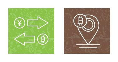 Austausch und Bitcoin Platzhalter Symbol vektor