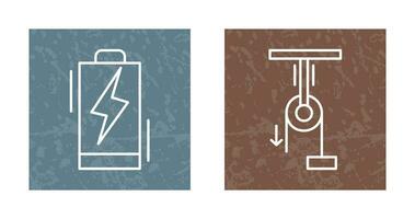 Batterie und Pully Symbol vektor