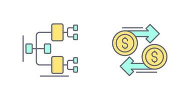 Diagram och dollar ikon vektor