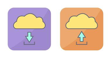 ladda ner från moln ladda upp till moln ikon vektor