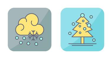 snö falla och jul träd ikon vektor