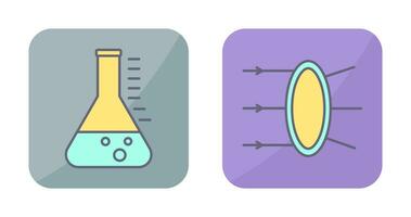 refraktion och bägare ikon vektor