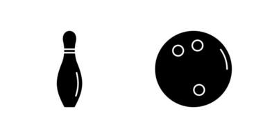 Bowling Stift und Bowling Ball Symbol vektor