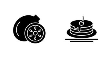 kiwi och pannkaka ikon vektor