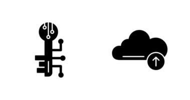 elektronisch Schlüssel und hochladen Symbol vektor