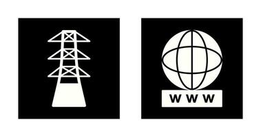 Turm und Welt breit Netz Symbol vektor