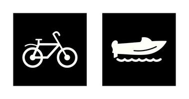 Fahrrad und Geschwindigkeit Boot Symbol vektor