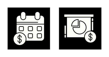 Kalender und Kuchen Diagramm Symbol vektor