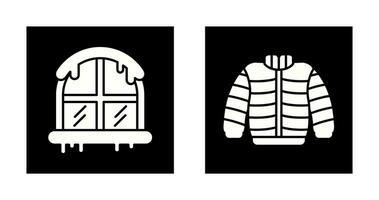 fönster och vinter- kläder ikon vektor