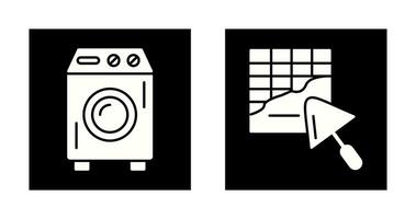 Waschen Maschine und Verputzen Symbol vektor