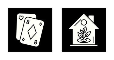 Poker und Pflanze Symbol vektor