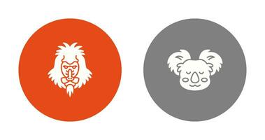 mandrill och koala ikon vektor
